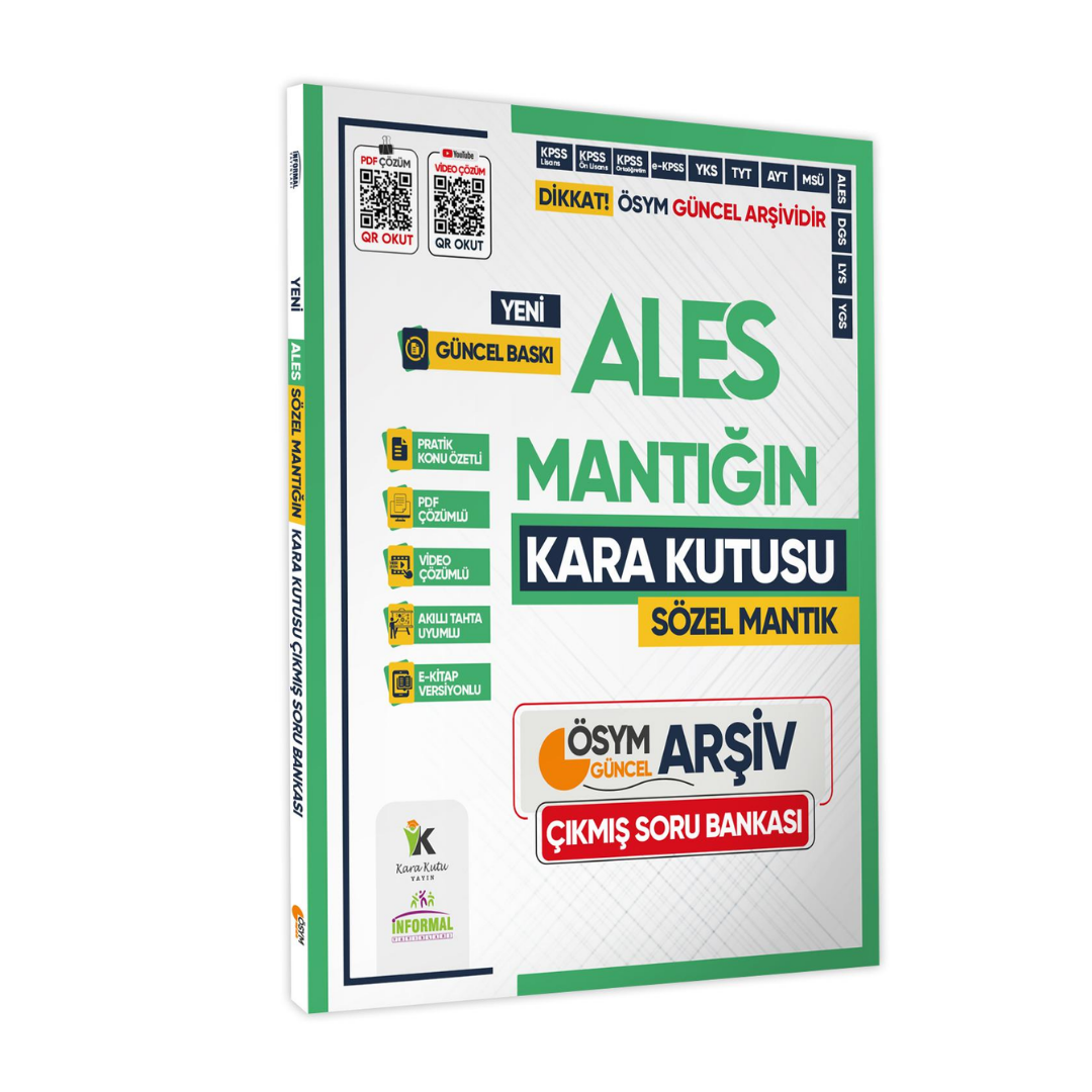 2025 ALES SÖZEL MANTIK Kara Kutu ÖSYM Çıkmış Soru Havuzu Bankası Konu Özetli Video/PDF Çözümlü İnformal Yayınları