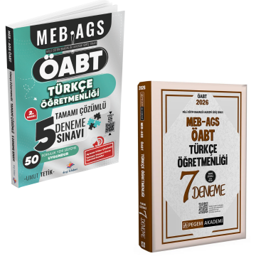 Dizgi Kitap Meb Ags ÖABT Türkçe Öğretmenliği 5 Deneme ve Türkçe Öğretmenliği 7 Deneme Pegem Yayınları Seti