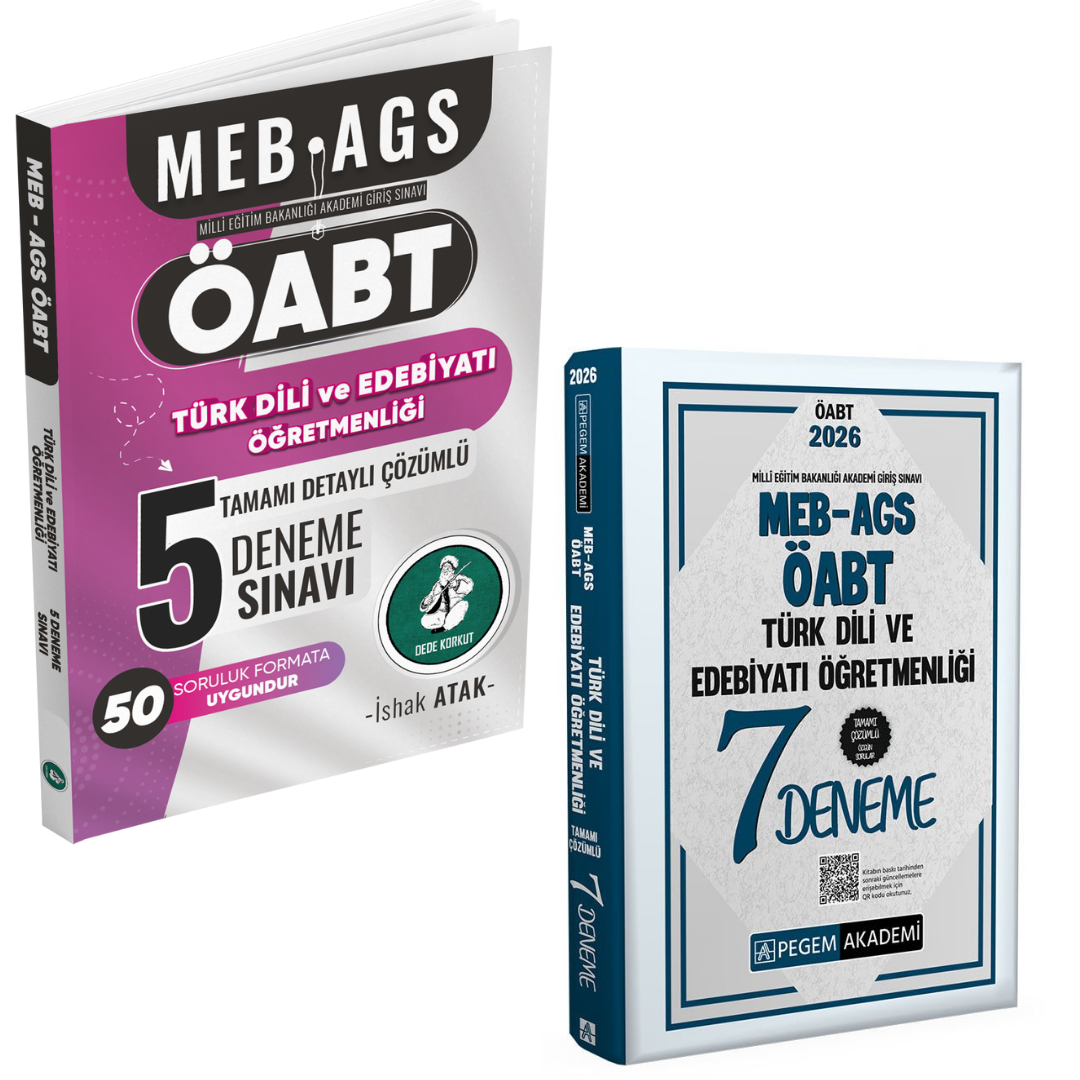 Meb Ags ÖABT Türk Dili ve Edebiyatı Öğretmenliği 5 Deneme & Türk Dili Ve Edebiyatı Öğretmenliği 7 Deneme Pegem Yayınları Seti