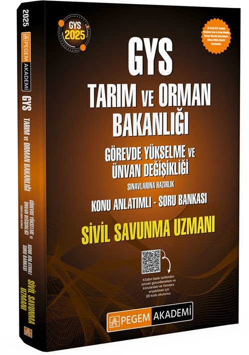 Pegem Akademi 2025 GYS Tarım ve Orman Bakanlığı Görevde Yükselme Sınavlarına Hazırlık Konu Anlatımlı Soru Bankası - SİVİL SAVUNMA UZMANI