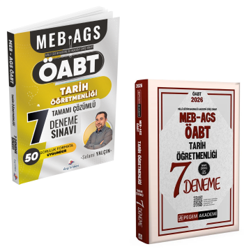 Dizgi Kitap 2026 MEB-AGS ÖABT Tarih Öğretmenliği 7 Deneme ve Pegem Yayınları Tarih Öğretmenliği 7 Deneme Seti