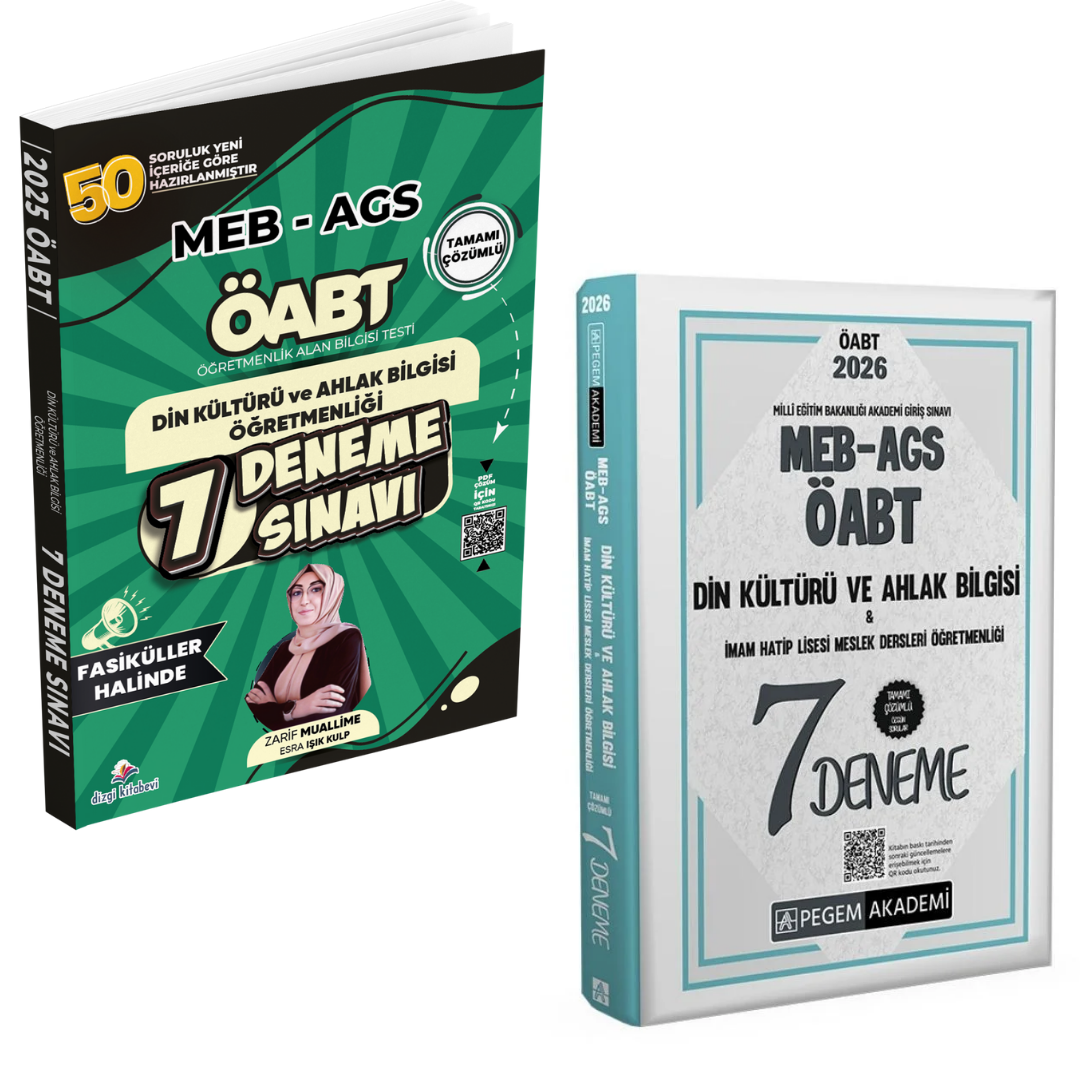 Dizgi Kitap Meb Ags Öabt Din Kültürü ve Ahlak Bilgisi Öğretmenliği 7 Deneme & Din Kültürü ve Ahlak Bilgisi İmam Hatip Lisesi Meslek Dersleri Öğretmenliği 7 Deneme Pegem Yayınları Seti