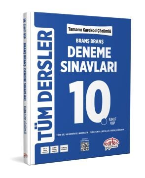 10. Sınıf Tüm Dersler Branş Branş Tamamı Çözümlü Deneme Sınavları Editör Yayınları