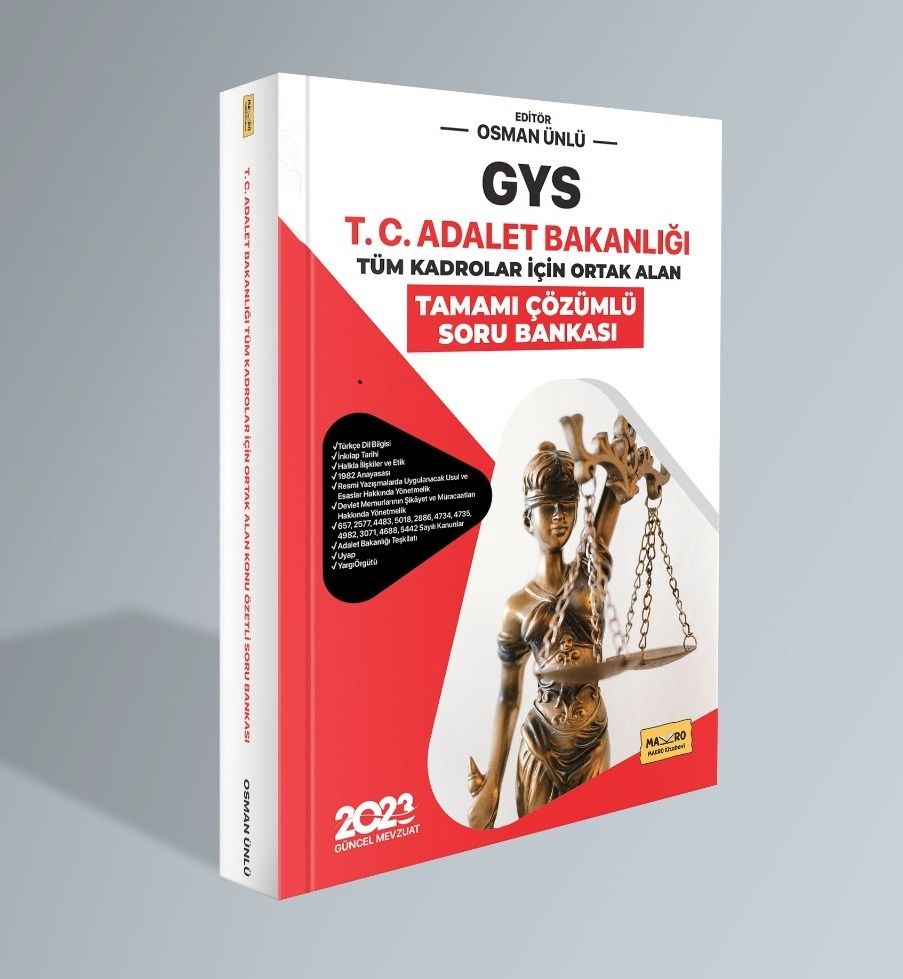 T.C. Adalet Bakanlığı GYS Tüm Kadrolar İçin Ortak Alan Soru Bankası 2023