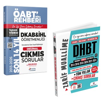 Dizgi Kitap 2027 MEB-AGS ÖABT DKAB İHL Son 14 Yıl Çıkmış Sorular ve DHBT Son 6 Sınav Tamamı Video Çözümlü Çıkmış Sorular Seti - Zarif Muallime