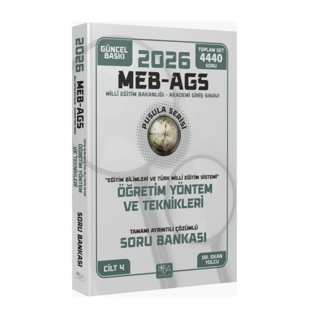 2026 MEB AGS Eğitim Bilimleri Öğretim Yöntem ve Teknikleri Soru Bankası Çözümlü Pusula Serisi CBA Yayınları