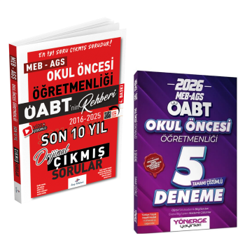 Dizgi Kitap 2026 Meb Ags ÖABT Okul Öncesi Öğretmenliği Son 10 Yıl Çıkmış Sınav Soruları & ÖABT Okul Öncesi Öğretmenliği 5 Deneme Yönerge Yayınları Seti