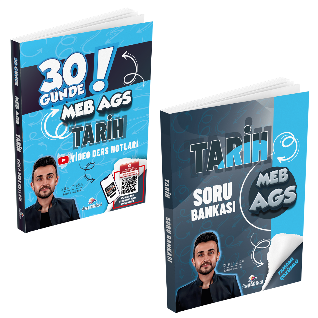 Dizgi Kitap 2026 MEB AGS 30 Günde Tarih Video Ders Notları ve Soru Bankası 2'li Set Zeki Tuğa