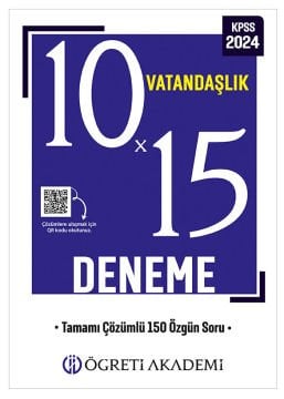 Öğreti Akademi KPSS Genel Yetenek Genel Kültür 10X15 Vatandaşlık Deneme