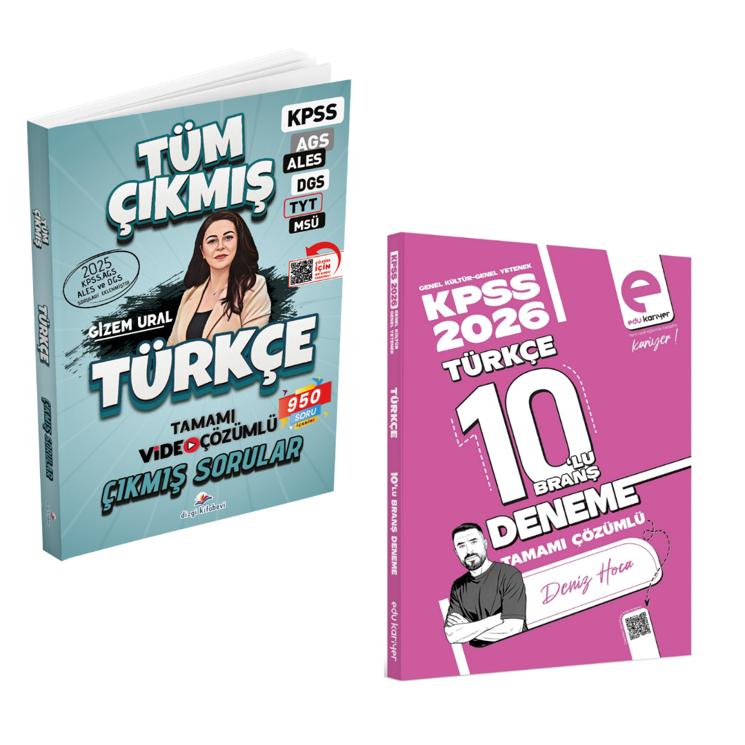 Dizgi Kitap 2026 Türkçe Tüm Sınavlar Çıkmış Sorular & Deniz Hoca 2026 KPSS Türkçe 10'lu Branş Deneme Edu Kariyer Seti