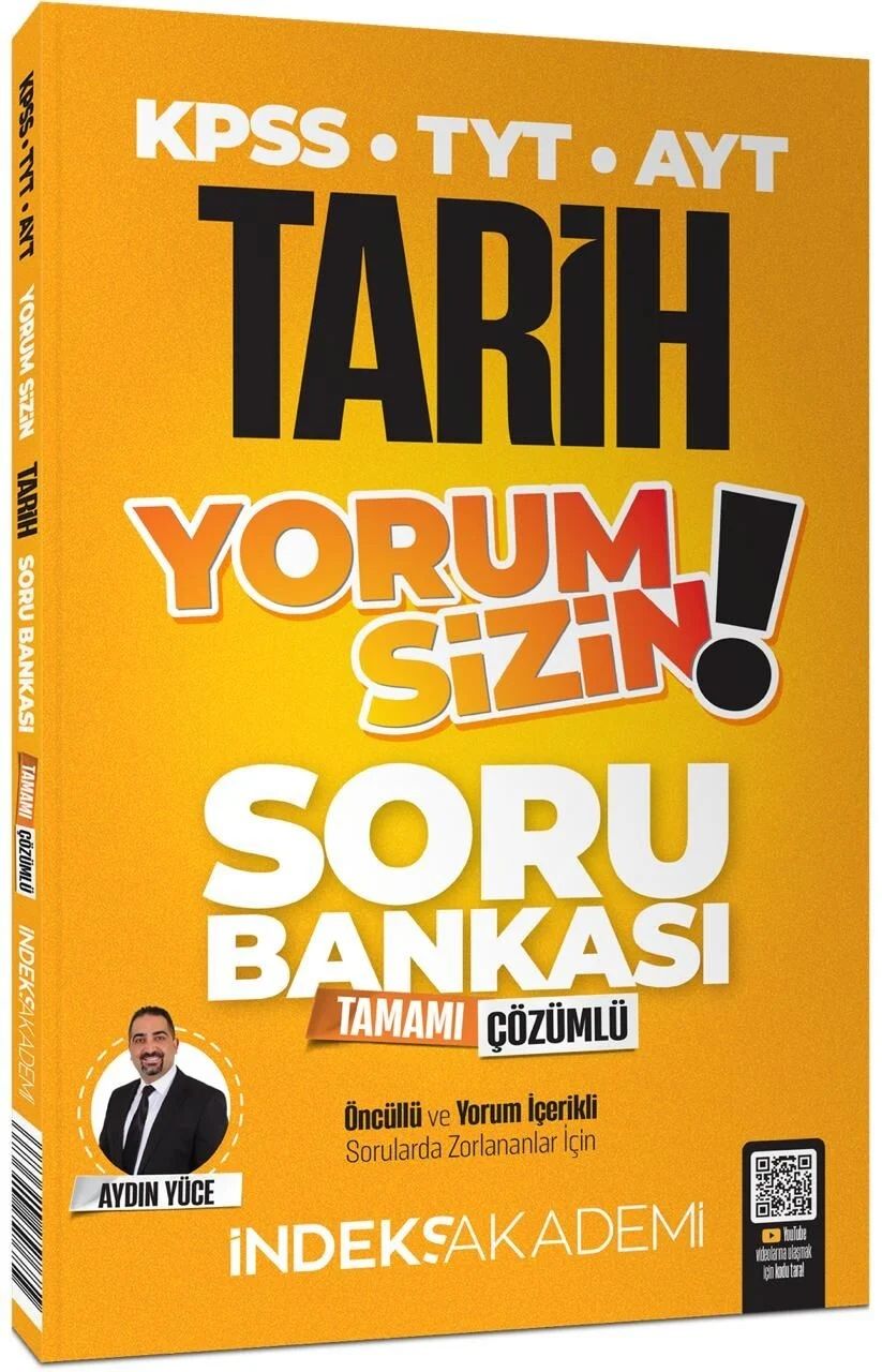 İndeks Akademi 2025 KPSS TYT AYT Tarih Yorum Sizin Soru Bankası Çözümlü  - Aydın Yüce İndeks Akademi Yayıncılık