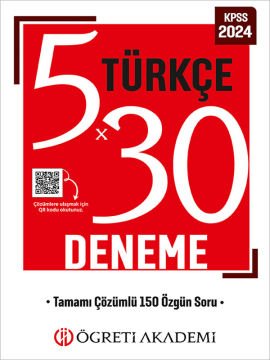 ÖĞRETİ AKADEMİ KPSS Genel Yetenek Genel Kültür 5x30 Türkçe Deneme