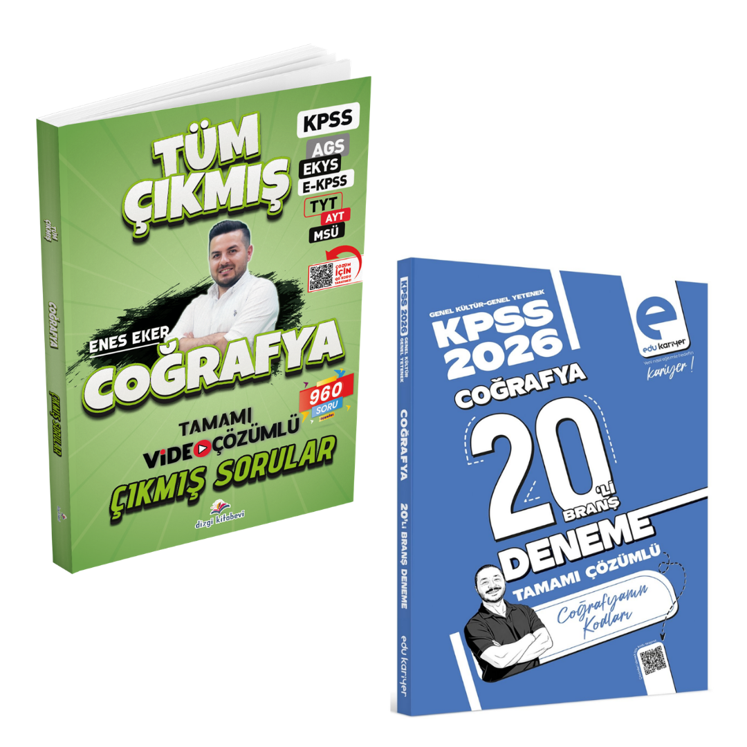 Dizgi Kitap 2026 Coğrafya Tüm Sınavlar Çıkmış Sorular & Coğrafyanın Kodları 2026 KPSS Coğrafya 20'li Branş Deneme Edu Kariyer Seti