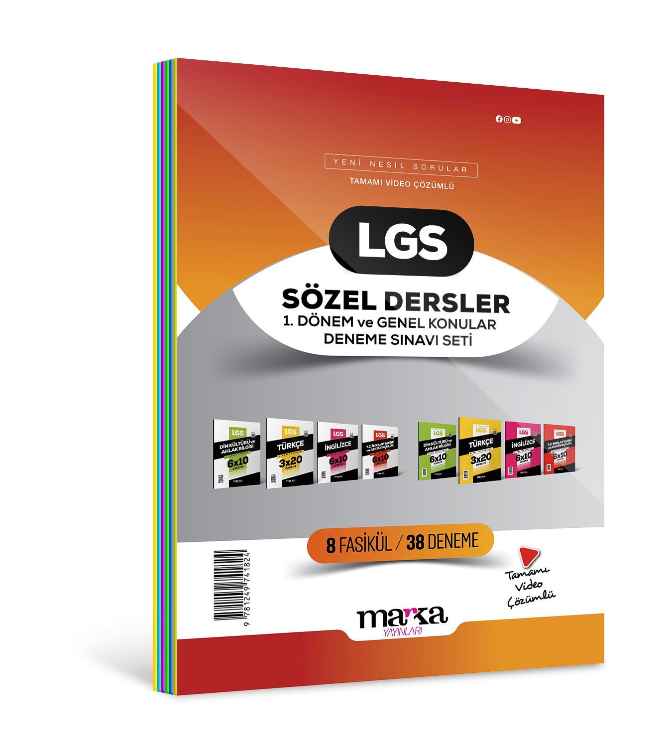 2026 LGS Sözel Dersler 1. Dönem ve Genel Konular Deneme Sınavı Seti 8 Fasikül 38 Deneme Marka Yayınları