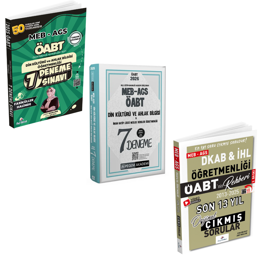 Dizgi Kitap Meb Ags Öabt Din Kültürü Ahlak Bilgisi Öğretmenliği 7 Deneme & Din Kültürü ve Ahlak Bilgisi Öğretmenliği 7 Deneme Pegem Yayınları & Din Kültürü Ahlak Bilgisi Öğretmenliği Son 13 Yıl Çıkmış Sorular Dizgi Yayınları Seti