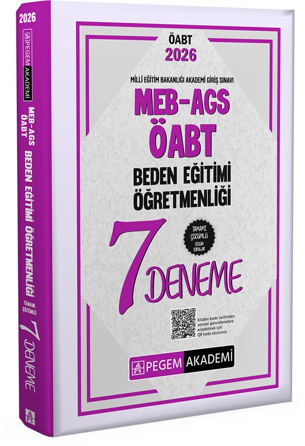 2026 MEB AGS ÖABT Beden Eğitimi Öğretmenliği Tamamı Çözümlü 7 Deneme Pegem Yayınları