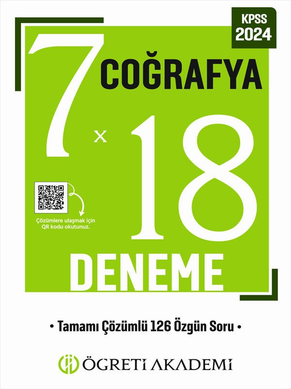 ÖĞRETİ AKADEMİ KPSS Genel Yetenek Genel Kültür 7X18 Coğrafya Deneme