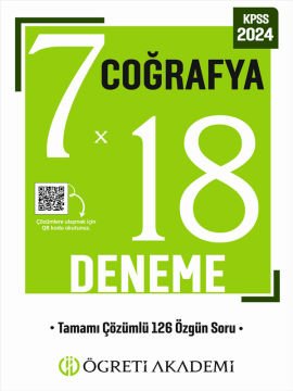 Öğreti Akademi KPSS Genel Yetenek Genel Kültür 7X18 Coğrafya Deneme
