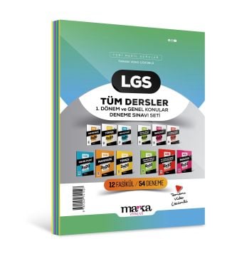 2025 LGS 1. Dönem ve Genel Konular Tüm Dersler Deneme Sınavı Seti 12 Fasikül 54 Deneme Marka Yayınları