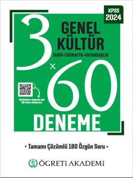 ÖĞRETİ AKADEMİ KPSS Genel Yetenek Genel Kültür 3X60 Deneme (Tarih-Coğrafya-Vatandaşlık)