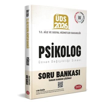 Data Yayınları T.C. Aile ve Sosyal Hizmetler Bakanlığı ÜDS PSİKOLOG Kadrosu Soru Bankası (Karekod Çözümlü)