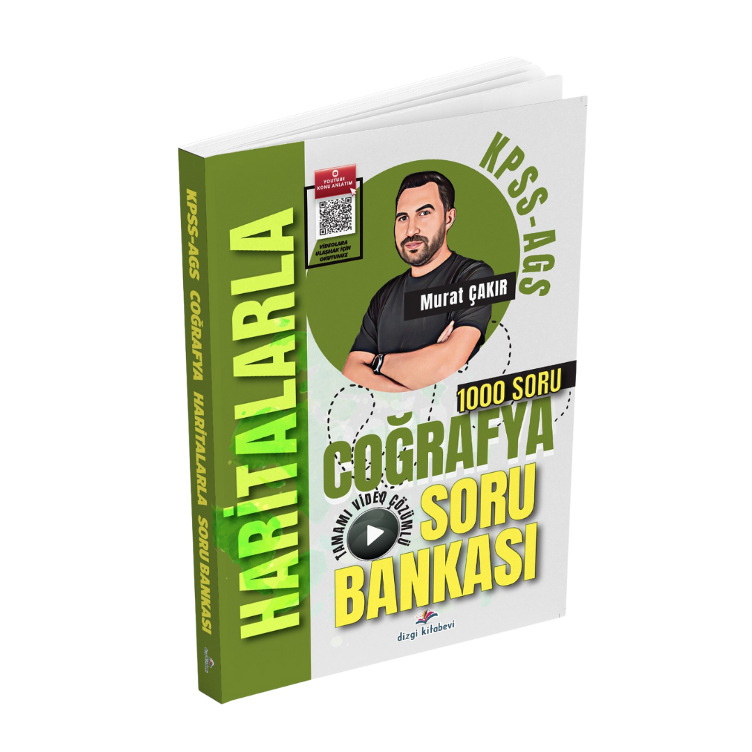 Dizgi Kitap 2026 KPSS MEB AGS Haritalarla Coğrafya Tamamı Video Çözümlü Soru Bankası Murat Çakır