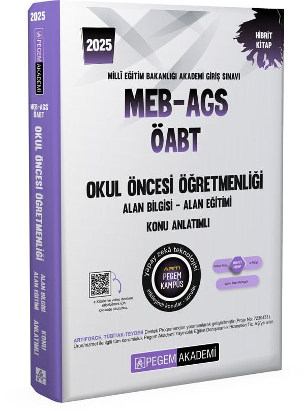 2025 MEB-AGS-ÖABT Okul Öncesi Öğretmenliği Alan Bilgisi - Alan Eğitimi - Konu Anlatımlı Pegem Yayınları