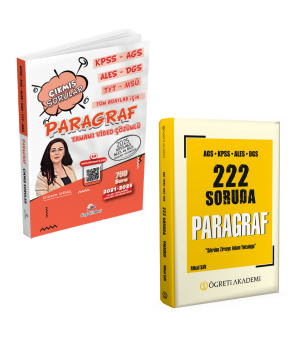 Dizgi Kitap KPSS AGS ALES DGS TYT MSÜ Tüm Adaylar İçin Tamamı Video Çözümlü Paragraf Çıkmış Sorular ve AGS KPSS ALES DGS 222 Soruda Paragraf Öğreti Akademi Seti