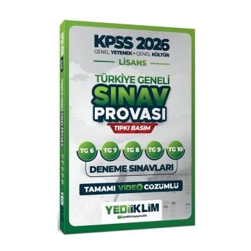 Yediiklim Yayınları 2026 KPSS Genel Yetenek Genel Kültür Lisans Türkiye Geneli Sınav Provası 5 Deneme Çözümlü (6-7-8-9-10)