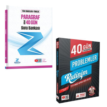TYT MSÜ KPSS DGS ALES Problemler Rutinim 40 Günde Deneme ve Türkçe Saati 40 Gün Ritüel Paragraf Soru Bankası Seti