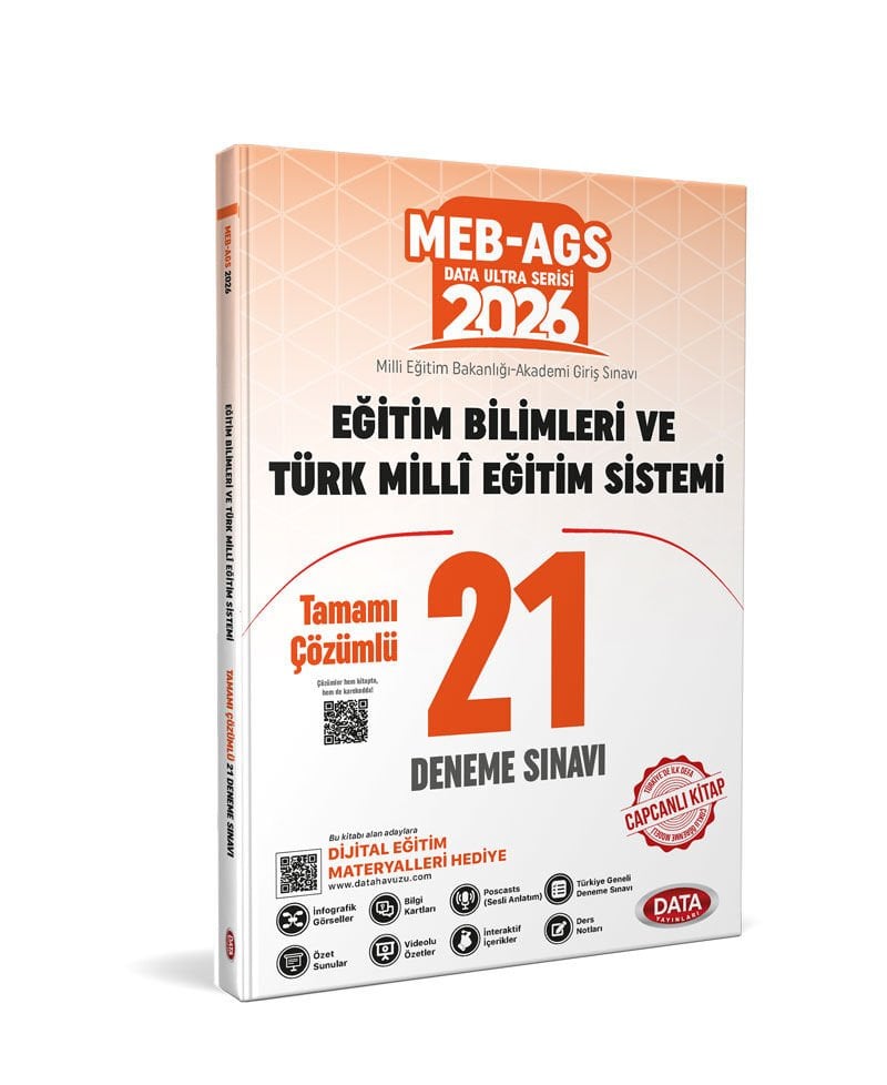 2026 Ags Eğitimin Temelleri Ve Türk Milli Eğitim Sistemi Tamamı Çözümlü 21 Deneme Sınavı Data Yayınları