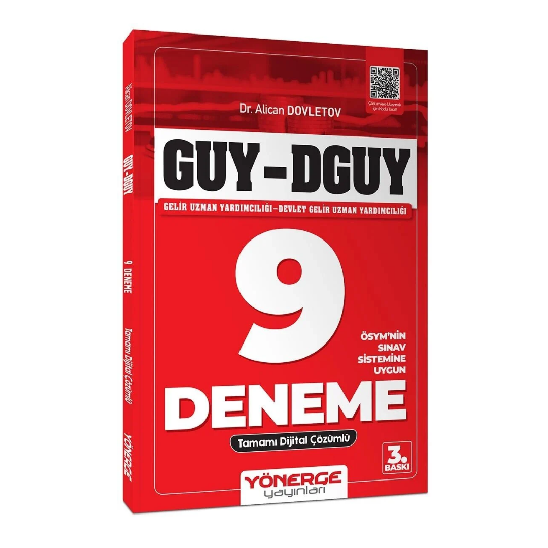 GUY DGUY Gelir Uzman Yardımcılığı 9 Deneme Çözümlü 3. Baskı - Alican Dovletov Yönerge Yayınları