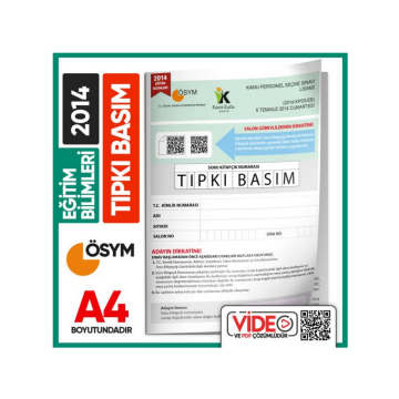 2014 KPSS Eğitim Bilimleri ÖSYM Tıpkı Basım Çıkmış Soru Kitapçığı Video/PDF Çözümlü Türkiye Geneli İnformal Yayınları