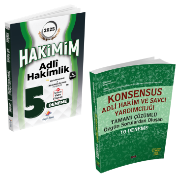 Dizgi Kitap Hakimim Adli Hakimlik Tamamı Video Çözümlü 5 Deneme ve Konsensus 10 Deneme Seti