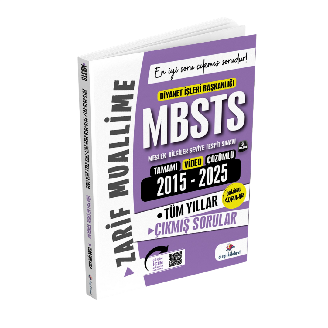 Dizgi Kitap 2026 DİB MBSTS Konularına Göre Tasnif Edilmiş 2015- 2025 Tüm Yıllar Orijinal Video Çözümlü Çıkmış Sınav Soruları Zarif Muallime 3. Baskı