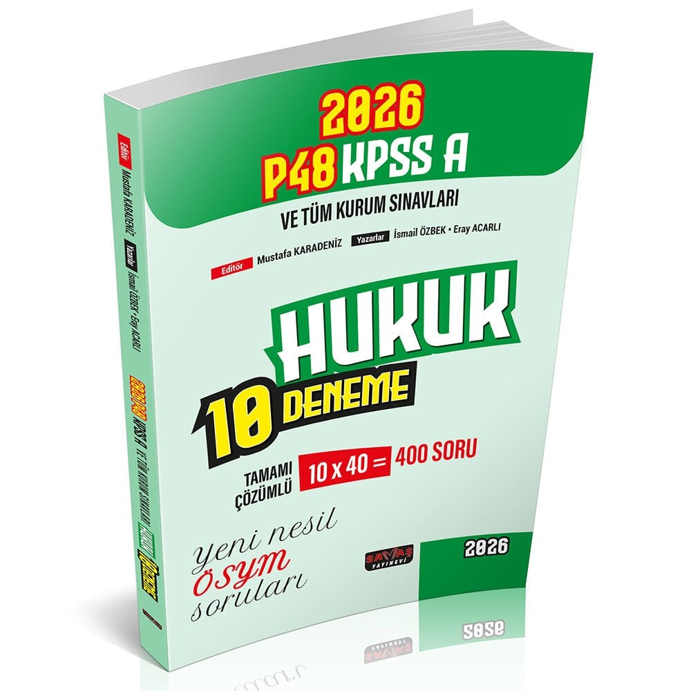 P48 KPSS A Grubu Hukuk 10 Deneme Savaş Yayınları