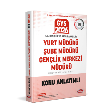 Data Yayınları 2026 GYS T.C. Gençlik ve Spor Bakanlığı Yurt Müdürü - Şube Müdürü - Gençlik Merkezi Müdürü  Konu Anlatımlı