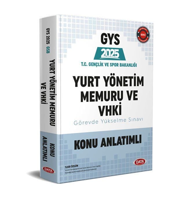 T.C. Gençlik ve Spor Bakanlığı Yurt Yönetim Memuru ve VHKİ GYS Konu Anlatımlı Data Yayınları