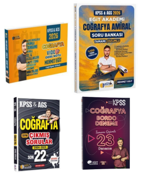 2026 KPSS MEB AGS Coğrafya Video Ders Notu, Soru Bankası, Bordo 23 Deneme ve Son 22 Yıl Çıkmış Sorular Seti Mehmet Eğit Eğit Akademi