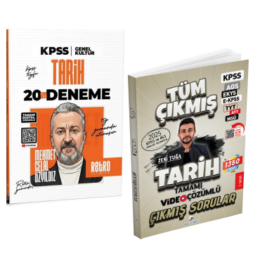 Dizgi Kitap 2026 Tarih Tüm Sınavlar Tamamı Video Çözümlü Çıkmış Sorular & KPSS Tarih 20 Deneme Retro Yayıncılık Seti