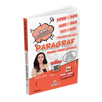 Dizgi Kitap KPSS AGS ALES DGS TYT MSÜ Tüm Adaylar İçin Tamamı Video Çözümlü Paragraf Çıkmış Sorular Gizem Ural