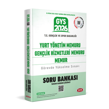 T.C. Gençlik ve Spor Bakanlığı Yurt Yönetim Memuru Gençlik Hizmetleri Memuru Memur Soru Bankası - Karekod Çözümlü Data Yayınları