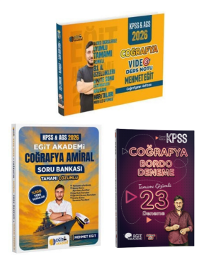 Eğit Akademi 2026 KPSS MEB-AGS Coğrafya Video Ders Notu, Soru Bankası, Bordo 23 Deneme Seti - Mehmet Eğit