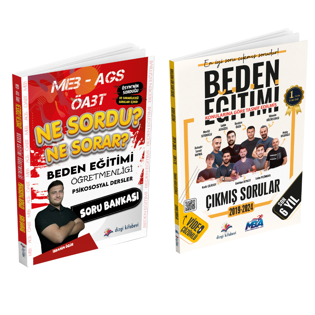 Dizgi Kitap 2025 Meb Ags ÖABT Beden Eğitimi Öğretmenliği Ne Sordu Ne Sorar Psikososyal Dersler Soru Bankası ve Altın Gol Konularına Göre Tasnif Edilmiş Son 6 Yıl Video Çözümlü Çıkmış Sorular Seti﻿