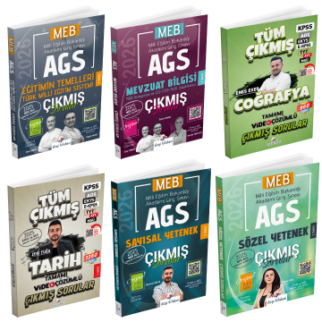 Dizgi Kitap 2026 MEB AGS Tamamı Video Çözümlü Tüm Dersler Çıkmış Sorular 6'lı Set