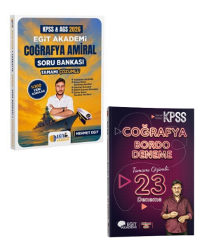 2026 KPSS MEB AGS Coğrafya Soru Bankası, Bordo 23 Deneme Seti Mehmet Eğit Eğit Akademi