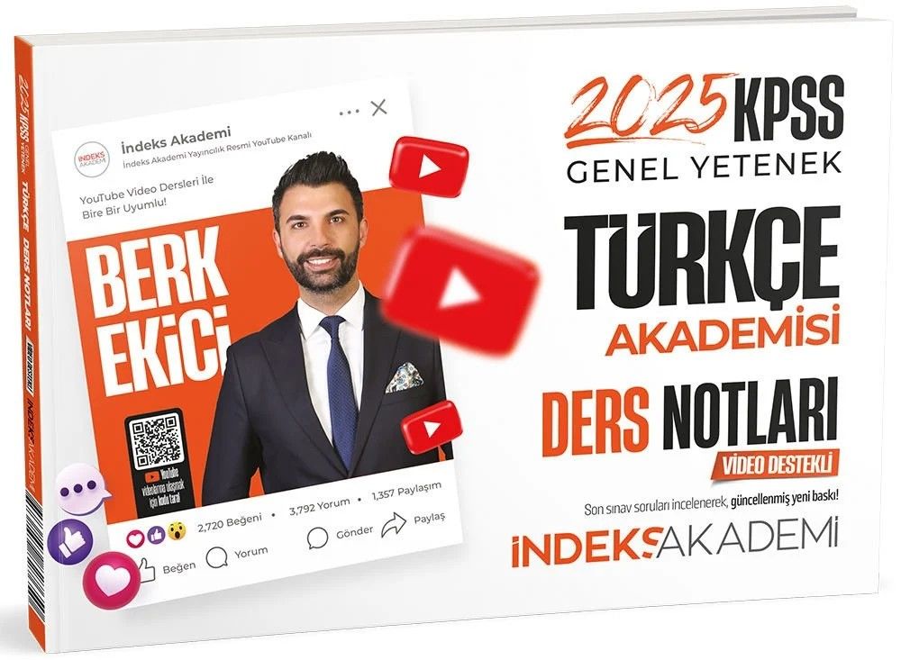 2025 KPSS Türkçe Akademisi Video Ders Notları - Berk Ekici  İndeks Akademi Yayıncılık