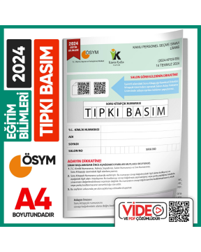 2024 KPSS Eğitim Bilimleri ÖSYM Tıpkı Basım Çıkmış Soru Kitapçığı Video/PDF Çözümlü Türkiye Geneli İnformal Yayınları