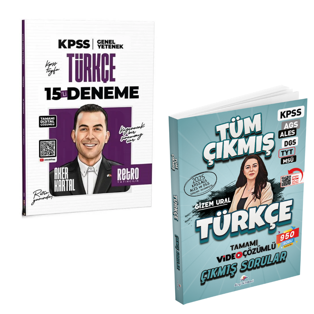 Dizgi Kitap 2026 Türkçe Tüm Sınavlar Tamamı Video Çözümlü Çıkmış Sorular ve KPSS Türkçe 15 Deneme Çözümlü Retro Yayıncılık Seti