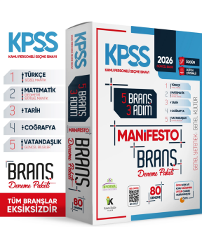 2026 KPSS GY - GK 3 Adım 5li Manifesto Dijital Çözümlü Branş Deneme Seti İnformal Yayınları